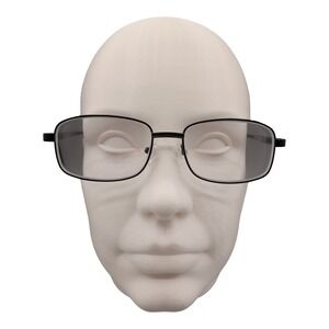 H M1014 Black Rectangle Eyeglasses Frames 55-17-142 Mens Collection Eyewear